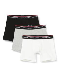 Tommy Hilfiger Herren 3er Pack Boxer Briefs Baumwolle mit Stretch, Mehrfarbig (Black/White/Grey Heather), SM von Tommy Hilfiger