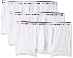 Tommy Hilfiger Herren 3er Pack Boxershorts Low Rise Trunks Baumwolle, Weiß (White), L von Tommy Hilfiger