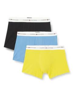 Tommy Hilfiger Herren 3er Pack Boxershorts Trunks Unterwäsche, Blau (Valley Yellow/Blue Spell/Des Sky), L von Tommy Hilfiger