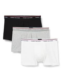 Tommy Hilfiger Herren 3er Pack Boxershorts Trunks Unterwäsche, Mehrfarbig (Black/Grey Heather/White), S von Tommy Hilfiger