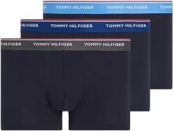 Tommy Hilfiger Herren 3er Pack Boxershorts Trunks Unterwäsche, Mehrfarbig (Blue Spell/Anchor Blue/Dark Ash), L von Tommy Hilfiger