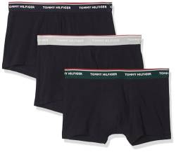 Tommy Hilfiger Herren 3er Pack Boxershorts Trunks Unterwäsche, Mehrfarbig (Hunter/Grey Htr/Des Sky), S von Tommy Hilfiger