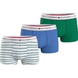 Tommy Hilfiger Herren 3er Pack Boxershorts Trunks Unterwäsche, Mehrfarbig (Stripe/Blue Spell/Olympic Green), XL von Tommy Hilfiger