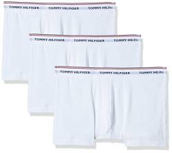 Tommy Hilfiger Herren 3er Pack Boxershorts Trunks Unterwäsche, Weiß (White), XL von Tommy Hilfiger