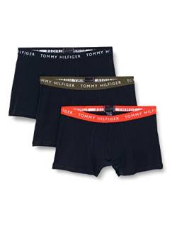 Tommy Hilfiger Herren 3p Boxershorts Trunk, Des Skyy/Acid Orng/Army Gree, S von Tommy Hilfiger