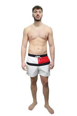 Tommy Hilfiger Herren Badehose Medium Drawstring Lang, Weiß (White), S von Tommy Hilfiger