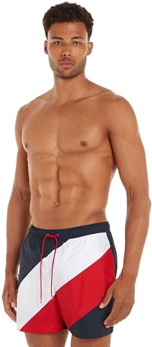 Tommy Hilfiger Herren Badehose Medium Drawstring Mittellang, Blau (Desert Sky), S von Tommy Hilfiger