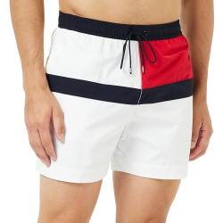 Tommy Hilfiger Herren Badehose Medium Drawstring Mittellang, Weiß (Th Optic White), XXL von Tommy Hilfiger