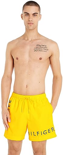 Tommy Hilfiger Herren Badehose Mittellang, Gelb (Vivid Yellow), L von Tommy Hilfiger