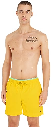 Tommy Hilfiger Herren Badehose Mittellang, Gelb (Vivid Yellow), M von Tommy Hilfiger