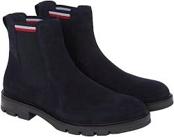 Tommy Hilfiger Herren CORPOARTE Hilfiger Suede Chelsea FM0FM04803 Outdoor-Stiefel, Blau (Desert Sky), 44 EU von Tommy Hilfiger