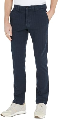 Tommy Hilfiger Herren Chino Denton Pow Check Stretch, Blau (Desert Sky), 34W / 32L von Tommy Hilfiger