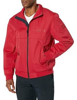 Tommy Hilfiger Herren Clean Logo Bomber, Rot/Ausflug, einfarbig (Getaway Solids), XXL von Tommy Hilfiger