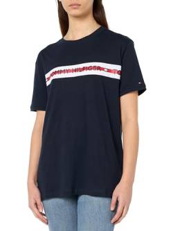 Tommy Hilfiger Herren Cn Ss Tee Logo UM0UM01915 Kurzarm T-Shirts, Blau (Desert Sky), S von Tommy Hilfiger