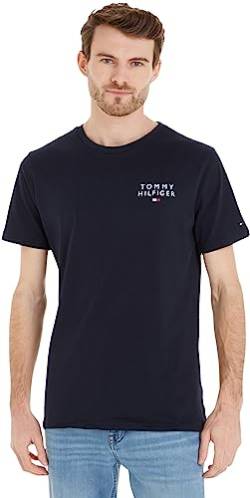 Tommy Hilfiger Herren Cn Tee Logo Um0um02916 Kurzarm T-Shirts, Blau (Desert Sky), M EU von Tommy Hilfiger