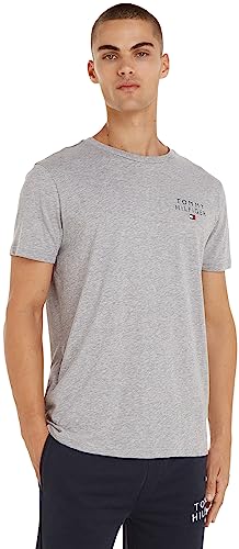 Tommy Hilfiger Herren Cn Tee Logo Um0um02916 Kurzarm T-Shirts, Grau (Light Grey Heather), XL EU von Tommy Hilfiger
