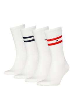 Tommy Hilfiger Herren Crew Socken, Weiß, 39/42 (4er Pack) von Tommy Hilfiger