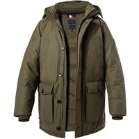 Tommy Hilfiger Herren Daunenjacke grün Mikrofaser unifarben von Tommy Hilfiger