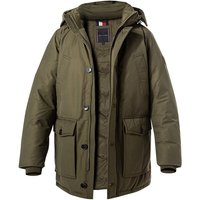 Tommy Hilfiger Herren Daunenjacke grün Mikrofaser unifarben von Tommy Hilfiger