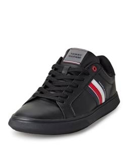 Tommy Hilfiger Herren Essential Leather FM0FM04921 Cupsole Sneaker, Schwarz (Triple Black), 44 EU von Tommy Hilfiger