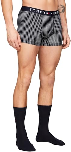 Tommy Hilfiger Herren Geschenk-Set Boxershorts & Socken, Blau (Grid Check/Desert Sky), L von Tommy Hilfiger