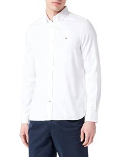 Tommy Hilfiger Herren Hemd Core Flex Dobby Langarm, Weiß (White), S von Tommy Hilfiger