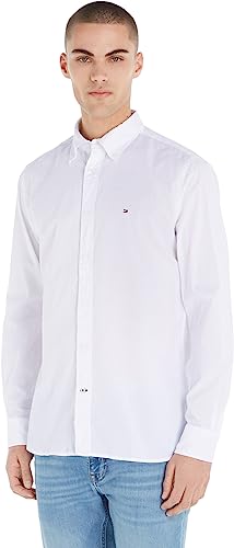 Tommy Hilfiger Herren Hemd Core Flex Langarm, Weiß (White), XL von Tommy Hilfiger