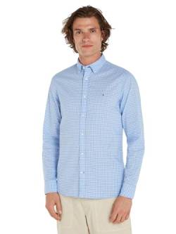 Tommy Hilfiger Herren Hemd Flex Textured Gingham SF Shirt kariert Blue Spell/Optic White - XL von Tommy Hilfiger