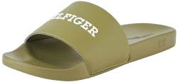 Tommy Hilfiger Herren Hilfiger Raised Pool Slide FM0FM05022 Schlappen, Grün (Mash Green), 40 EU von Tommy Hilfiger