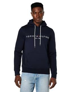 Tommy Hilfiger Herren Hoodie Core Tommy Logo mit Kapuze, Blau (Sky Captain), M von Tommy Hilfiger