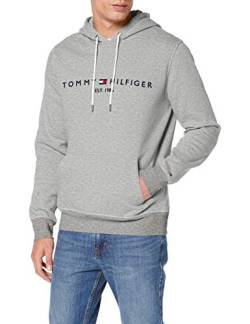 Tommy Hilfiger Herren Hoodie Core Tommy Logo mit Kapuze, Grau (Cloud Heather), S von Tommy Hilfiger