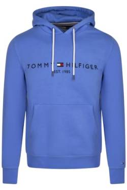 Tommy Hilfiger Herren Hoodie Tommy Logo Hoody mit Kapuze, Blau (Blue Spell), XS von Tommy Hilfiger