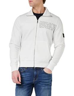 Tommy Hilfiger Herren Hoodie mit Reißverschluss Badged Graphic Zip Through Zipper, Weiß (White), M von Tommy Hilfiger