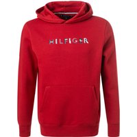 Tommy Hilfiger Herren Hoodie rot Baumwolle Logo und Motiv von Tommy Hilfiger