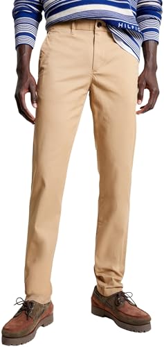 Tommy Hilfiger Herren Hose Bleecker Chino 1985 Pima Cotton Chino, Grün (Classic Khaki), 34W/36L von Tommy Hilfiger