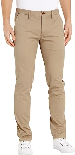 Tommy Hilfiger Herren Hose Core Bleecker 1985 Pima Cotton Chino, Beige (Batique Khaki), 28W / 30L von Tommy Hilfiger