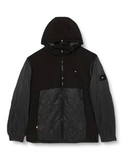 Tommy Hilfiger Herren Jacke Cl Mix Hooded Jacket Übergangsjacke, Schwarz (Black), XL von Tommy Hilfiger