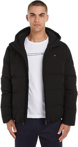 Tommy Hilfiger Herren Jacke Hooded Jacket Übergangsjacke, Schwarz (Black), XL von Tommy Hilfiger