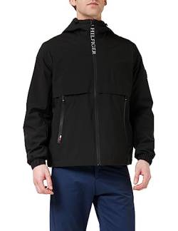 Tommy Hilfiger Herren Jacke TH Protect Sail Hooded Jacket Übergangsjacke, Schwarz (Black), XL von Tommy Hilfiger