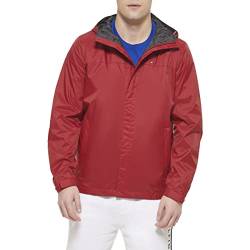 Tommy Hilfiger Herren Jacke mit Kapuze, wasserdicht und atmungsaktiv - Rot - X-Groß von Tommy Hilfiger