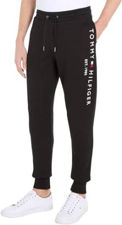 Tommy Hilfiger Herren Jogginghose Tommy Logo Sweatpants Baumwolle, Schwarz (Black), L von Tommy Hilfiger