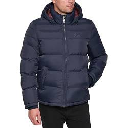 Tommy Hilfiger Herren Klassische Kapuzenjacke Daunenalternative Mantel, Mitternacht/Ausflug, einfarbig (Midnight//Getaway Solids), 5XL Größen von Tommy Hilfiger