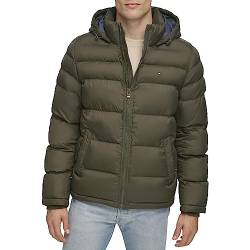 Tommy Hilfiger Herren Klassische Kapuzenjacke Daunenalternative Oberbekleidung, olivgrün, X-Large von Tommy Hilfiger