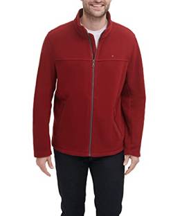 Tommy Hilfiger Herren Klassische Polar Reißverschluss vorne Fleecejacke, Rot/Ausflug, einfarbig (Getaway Solids), XL von Tommy Hilfiger