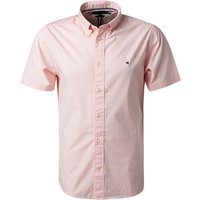 Tommy Hilfiger Herren Kurzarmhemd rosa Baumwolle von Tommy Hilfiger