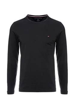 Tommy Hilfiger Herren Langarmshirt Stretch Slim Fit Long Sleeve Tee Basic, Schwarz (Black), M von Tommy Hilfiger