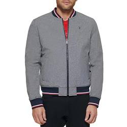 Tommy Hilfiger Herren Leichte Varsity Rippstrick-Bomberjacke Jacke, Heather Grey Soft Shell, XL von Tommy Hilfiger