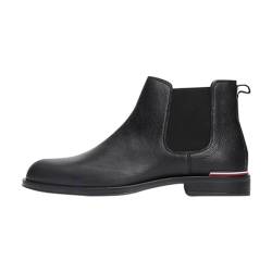 Tommy Hilfiger Herren Low Boot Stiefel Core Rwb Hilfiger T Lth Chelsea aus Leder, Schwarz (Black), 40 EU von Tommy Hilfiger