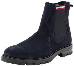 Tommy Hilfiger Herren Low Boot Stiefel Corpoarte Suede Chelsea Wildleder, Blau (Desert Sky), 40 von Tommy Hilfiger