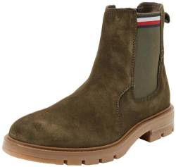 Tommy Hilfiger Herren Low Boot Stiefel Corpoarte Suede Chelsea Wildleder, Grün (Army Green), 41 von Tommy Hilfiger